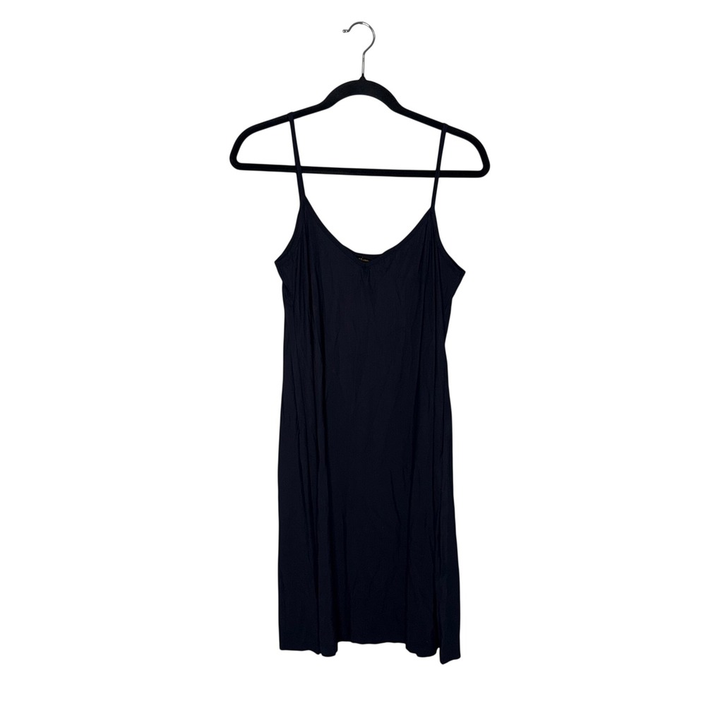 Alembika Slip Dress Womens Size 3 Black Excellent Spaghetti Strap Lagenlook